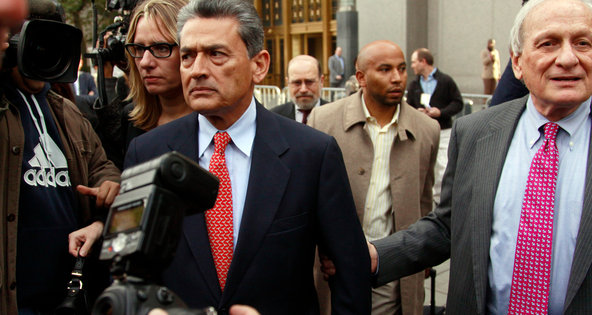 Rajat K. Gupta, left, and his lawyer, Gary Naftalis, leaving court in October after Mr. Gupta was charged with insider trading.
