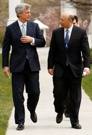 Mr. Dimon, left, who is facing scrutiny, and Mr. Blankfein after a White House meeting on the economy in 2009.