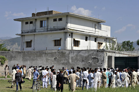 The day after, local residents and the news media gathered at the hideout in Pakistan where Osama bin Laden was killed by United States forces.