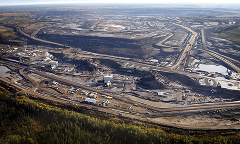 An oil sands mining operation near Fort McMurray, Alberta.