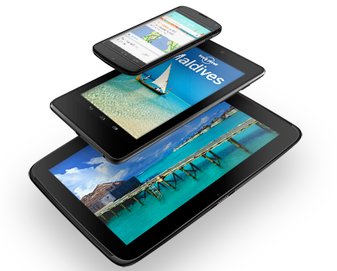 From top: the Nexus 4, Nexus 7 and Nexus 10.