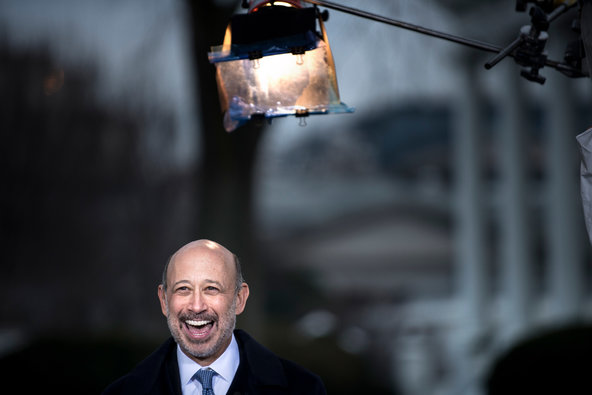 Lloyd Blankfein, chief of Goldman Sachs, at the White House in February.