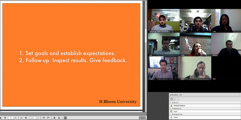 An H.Bloom University video conference.