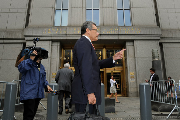 Rajat Gupta, former Goldman Sachs director, exits federal court in New York on Wednesday.