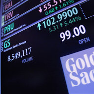 Goldman Sachs stock was up more than 5 percent on Wednesday at the New York Stock Exchange.