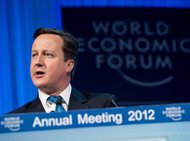 Prime Minister David Cameron of Britain in Davos last year.