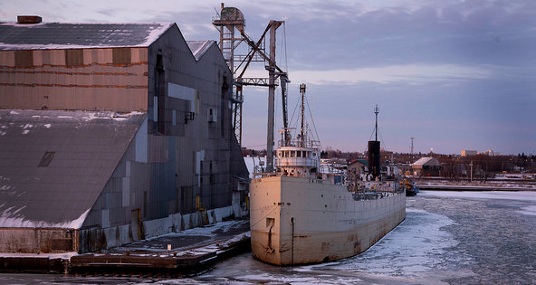 The Gavilon Grain dock at the Port of Duluth-Superior in Superior, Wis., in January.