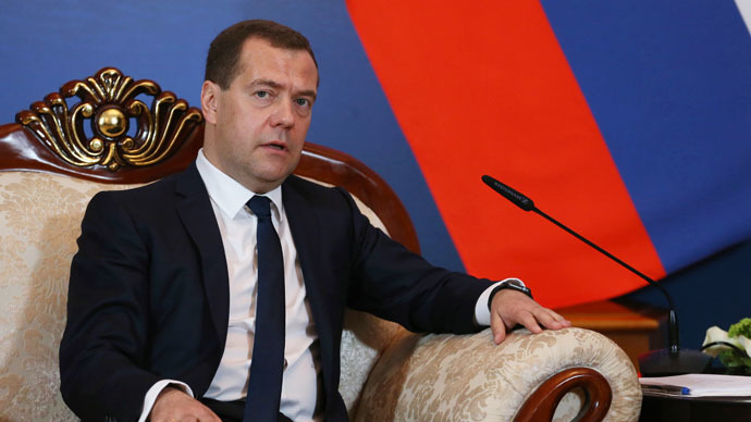May 29, 2015. Prime Minister Dmitry Medvedev during a meeting with President of Kazakhstan Nursultan Nazarbayev on the sidelines of the CIS Heads of State Summit in Burabay, Kazakhstan. (RIA Novosti/Ekaterina Shtukina)
