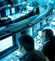 Security experts analyze global threat activity from the Symantec Security Operation Center in Alexandria, Va.