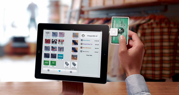 Square Register uses the company's reader and an app to turn an iPad into a credit card register.
