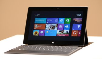 The Surface tablet, as displayed by Microsoft in June.