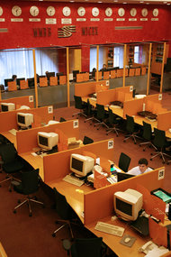 Traders at the Micex in 2008.