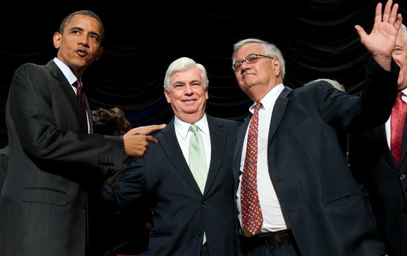 President Obama, with Senator Christopher Dodd, center, and Representative Barney Frank, signed an overhaul of financial regulation in 2010.