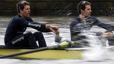 Oxford University Blue rowing team's Tyler (L) and Cameron Winklevoss, brothers known as the founders of Facebook competitor ConnectU © Chris Helgren 