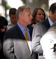 Philip W. Schiller arriving at the courthouse on Friday.