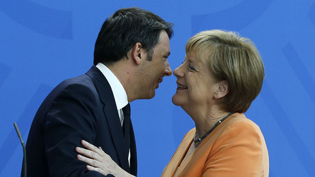 German Chancelor Angela Merkel and Italy's Prime Minister Matteo Renzi © Fabrizio Bensch