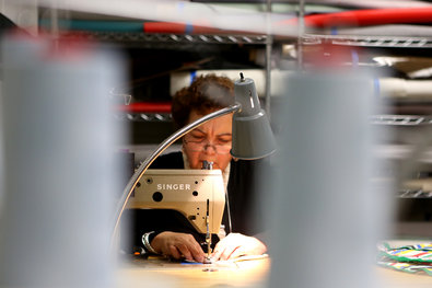 Patricia Ramon during a sewing and production specialist class as part of the Makers Coalition, an effort to create a skilled work force from scratch.