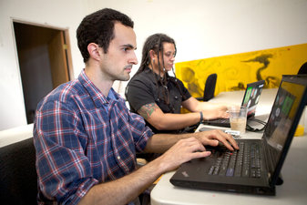 Bill Marczak, left, and Morgan Marquis-Boire have been studying government use of surveillance software.