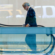 Jamie Dimon, chief of JPMorgan Chase, entered his bank's Manhattan headquarters on Friday.