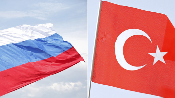 Russian flag (Reuters/Maxim Zmeyev) and Turkish flag (Reuters/Murad Sezer)