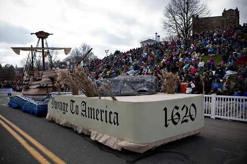 The annual Thanksgiving parade in Plymouth, Mass.