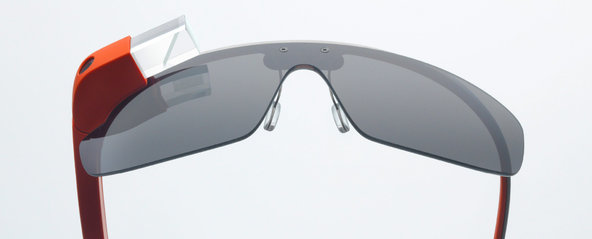 A prototype of Google Glass.