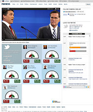 A screen shot of what Fox plans to display on FoxNews.com during the Republican presidential primary debate on Monday.