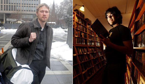 The federal government described Daniel Spitler, left, and Aaron Swartz as hackers.