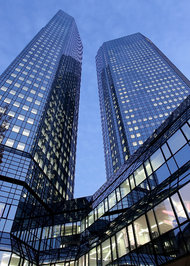 Deutsche Bank's headquarters in Frankfurt. The bank said net profit in the first quarter was $2.16 billion, up nearly 18 percent.