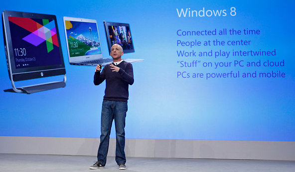 Steven Sinofsky at the Windows 8 launch event last month.