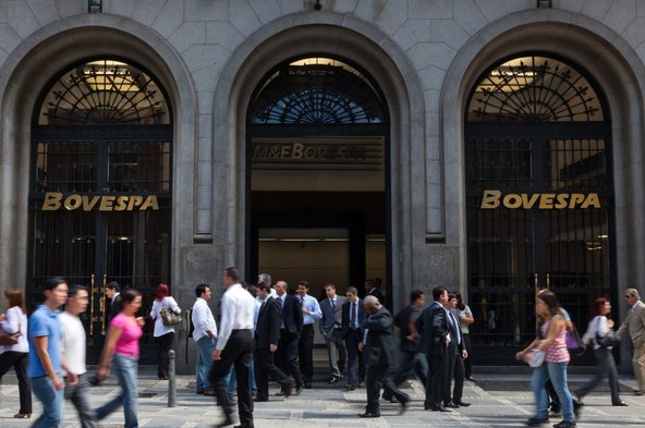 The stock exchange in Sao Paulo, Brazil, is the largest in South America.