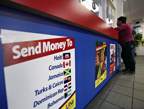 A money transfer counter in Miami.