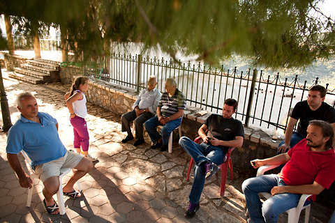 Villagers waiting for their results to be announced.