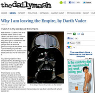 The Daily Mash carried a parody of the Goldman letter, supposedly written by Darth Vader.