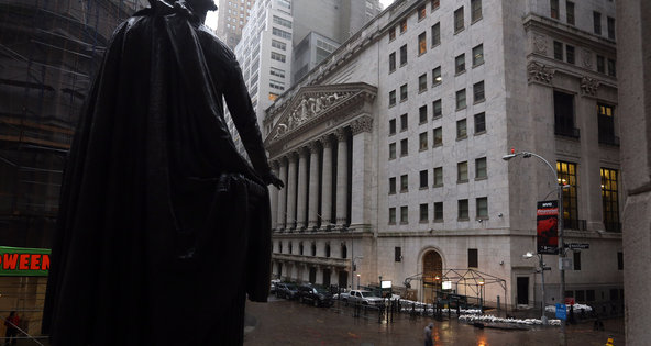 The New York Stock Exchange was closed on Monday ahead of the arrival of Hurricane Sandy.