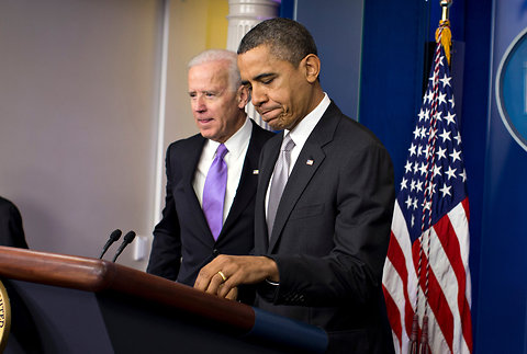 President Obama, joined by the vice president, spoke with reporters on Wednesday afternoon.