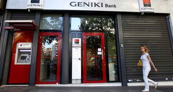 A branch of Geniki in Athens. Greece's battered banks are consolidating in an attempt to cope with the country's debt crisis.