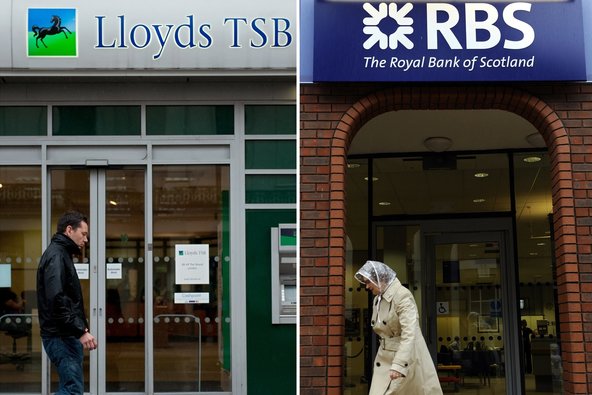 The Lloyds Banking Group and Royal Bank of Scotland plan to retain earnings and sell assets to increase their capital reserves.