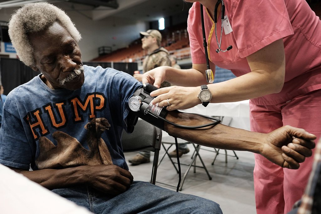 Thyleb Ramadhan got his blood pressure checked at a mobile medical clinic in Olean, N.Y., in June.