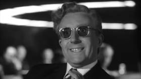 A still from the film / Dr Strangelove or: How I learned to stop worrying and love the bomb. Country: The UK, distributed by: Columbia Pictures in 1964, production company: Hawk Films, directed by: Stanley Kubrick